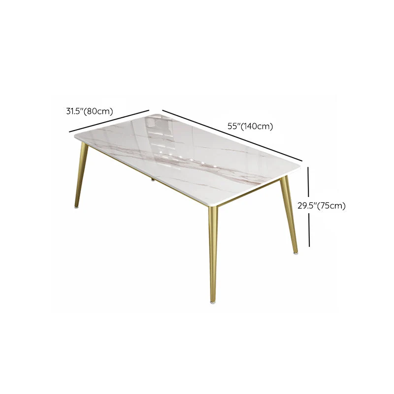 Tavolo ardesia e metallo Tavolo da pranzo rettangolare minimalista stile Glam Clearhalo