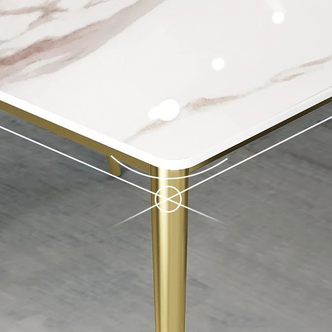 Tavolo ardesia e metallo Tavolo da pranzo rettangolare minimalista stile Glam Clearhalo