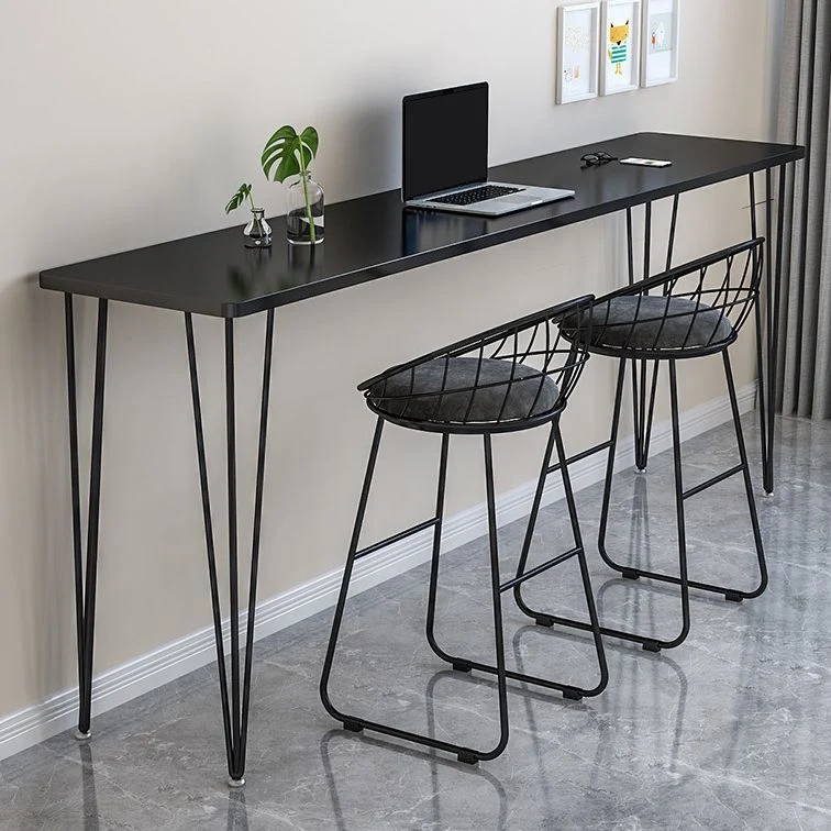 Tavolo da bancone con piano legno rettangolare stile industriale Tavolo da bar alto 42 pollici Clearhalo
