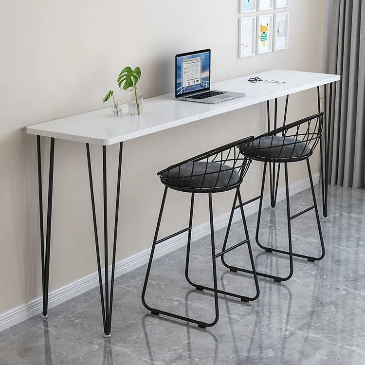 Tavolo da bancone con piano legno rettangolare stile industriale Tavolo da bar alto 42 pollici Clearhalo