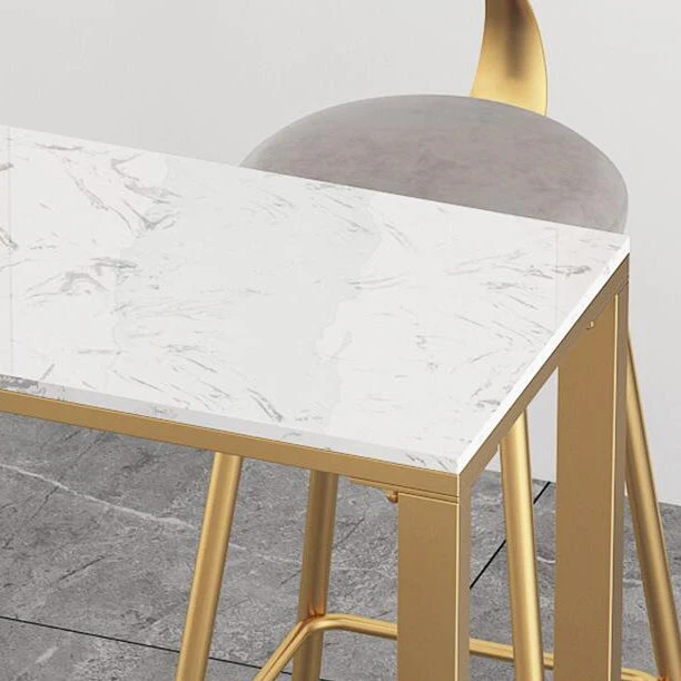 Tavolo da bancone Glam Tavolo su cavalletto con piano rettangolare marmo - 41,3" H Clearhalo