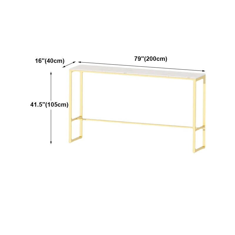 Tavolo da bancone Glam Tavolo su cavalletto con piano rettangolare marmo - 41,3" H Clearhalo