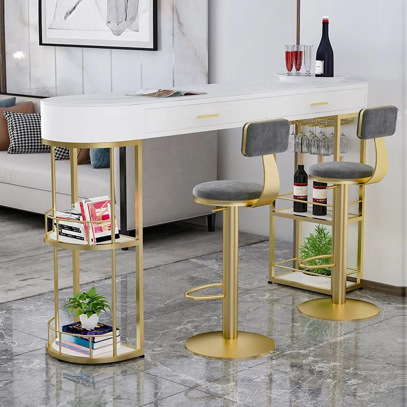 Tavolo da bancone marmo con piano d'appoggio speciale Tavolo doppio piedistallo - 41,3" H Clearhalo