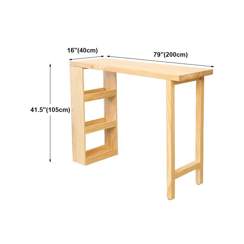 Tavolo da bancone moderno legno con piano rettangolare e doppio piedistallo - 41,3" H Clearhalo