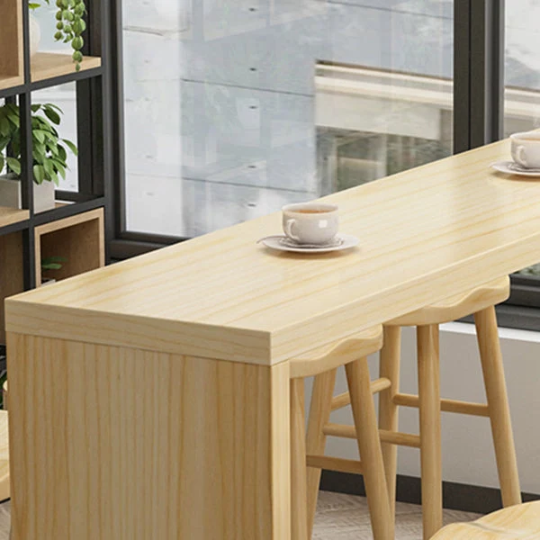 Tavolo da bancone rettangolare con piano legno massello Tavolo da bar moderno rettangolare Clearhalo