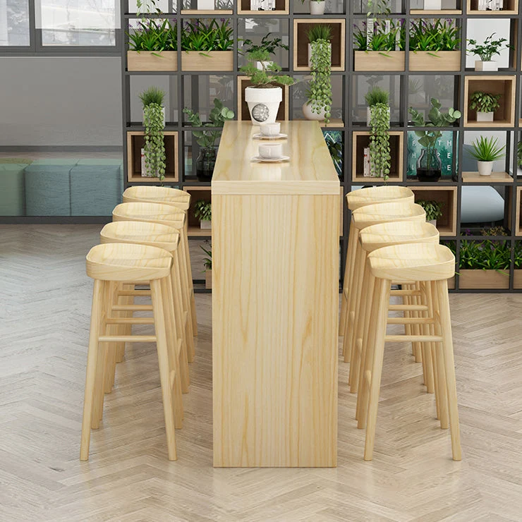 Tavolo da bancone rettangolare con piano legno massello Tavolo da bar moderno rettangolare Clearhalo