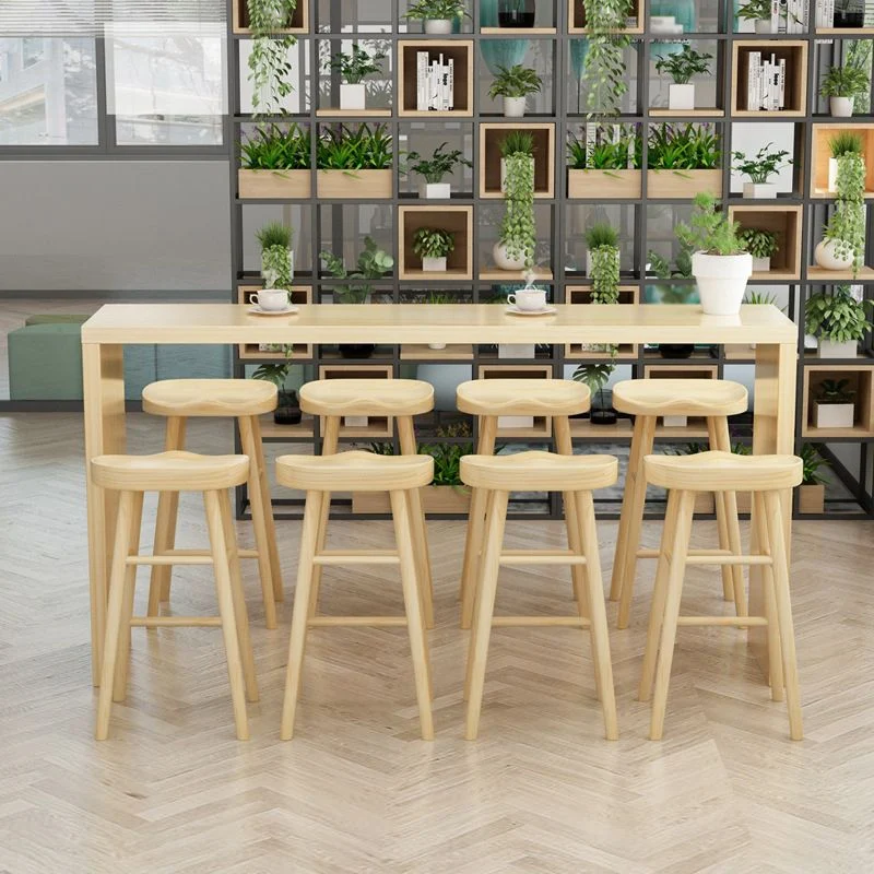 Tavolo da bancone rettangolare con piano legno massello Tavolo da bar moderno rettangolare Clearhalo