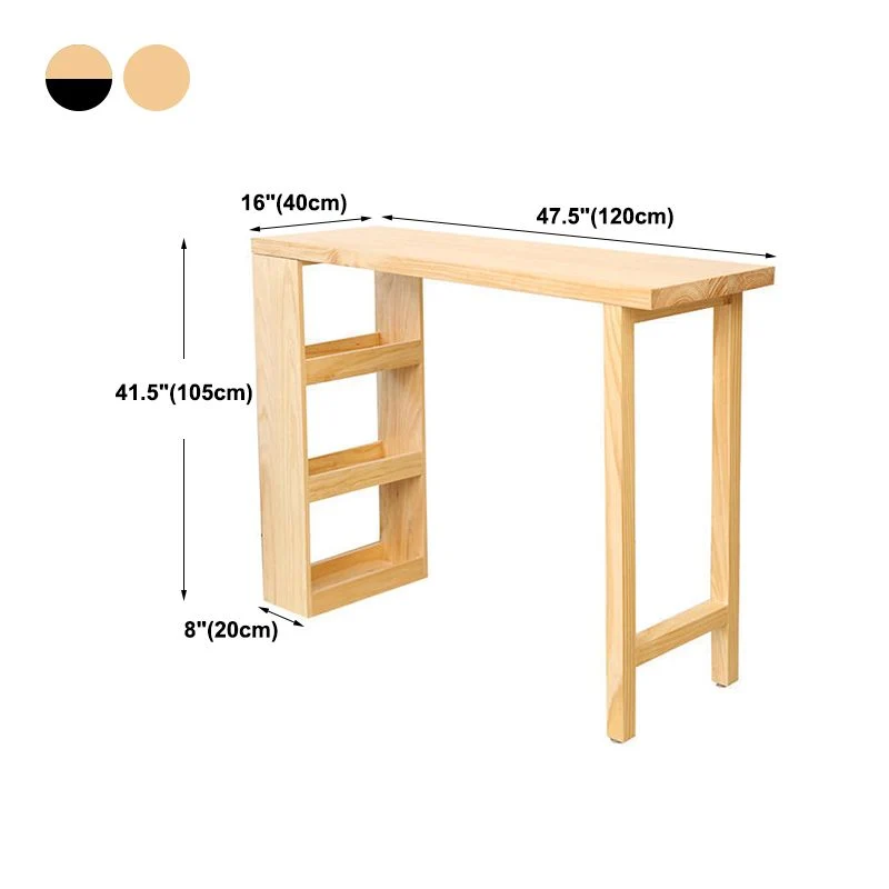 Tavolo da bancone rettangolare con piano legno Tavolo da bar moderno da 42 pollici di altezza Clearhalo