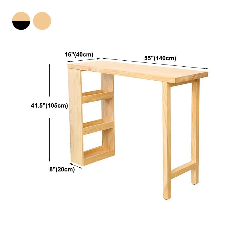 Tavolo da bancone rettangolare con piano legno Tavolo da bar moderno da 42 pollici di altezza Clearhalo
