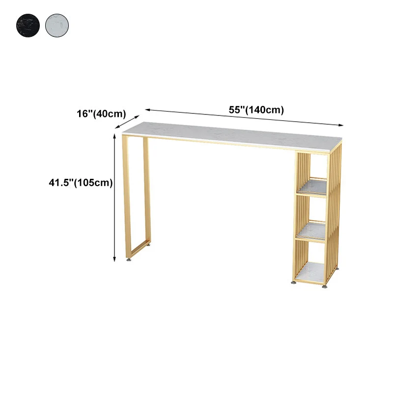 Tavolo da bancone rettangolare con piano stile glamour Tavolo da 42 pollici di altezza per sala da pranzo Clearhalo