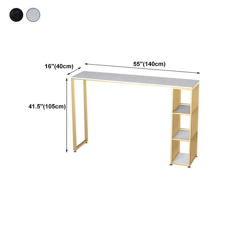 Tavolo da bancone rettangolare con piano stile glamour Tavolo da 42 pollici di altezza per sala da pranzo Clearhalo