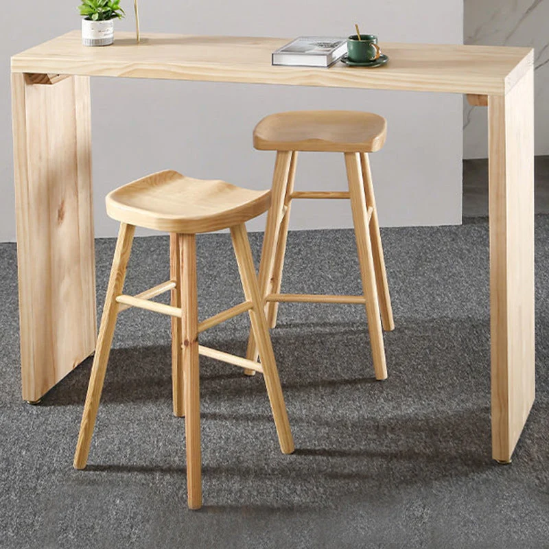 Tavolo da bancone rettangolare legno di pino Tavolo da bar moderno per sala da pranzo Clearhalo
