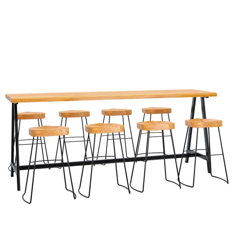 Tavolo da bancone rettangolare legno Tavolo da bar rettangolare stile industriale per cucina Clearhalo