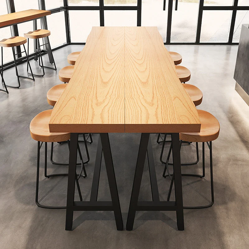 Tavolo da bancone rettangolare legno Tavolo da bar rettangolare stile industriale per cucina Clearhalo