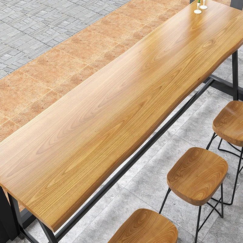 Tavolo da bancone rettangolare legno Tavolo da bar rettangolare stile industriale per cucina Clearhalo