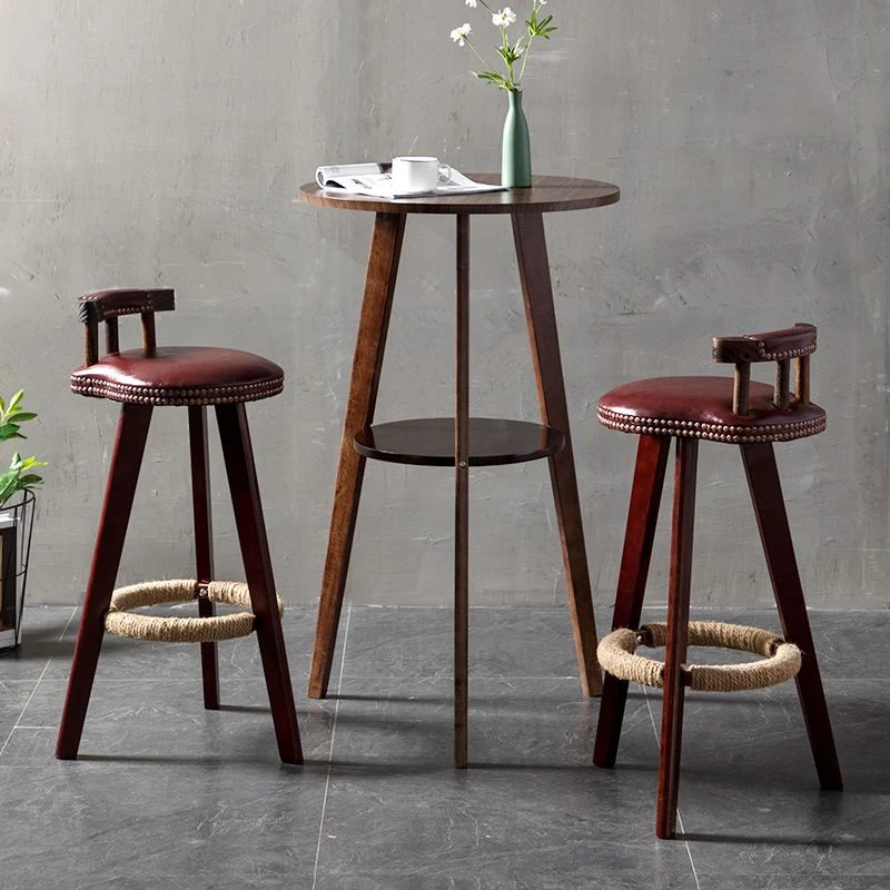 Tavolo da bancone rotondo moderno Tavolo da pranzo legno per ristorante Clearhalo