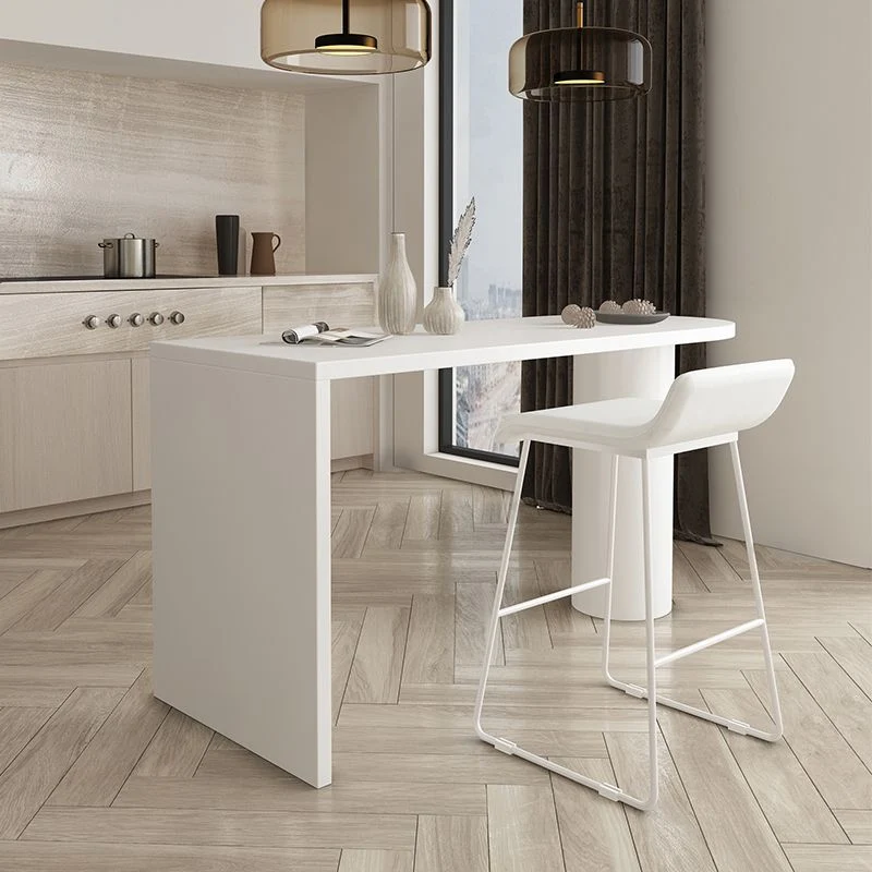 Tavolo da bar alto 42 pollici Tavolo da bar moderno con piano legno, per soggiorno Clearhalo