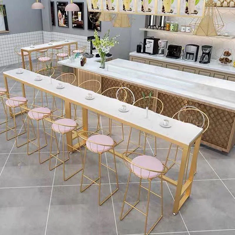 Tavolo da bar alto da pub Tavolo da vino da bancone per interni rettangolare legno moderno Clearhalo