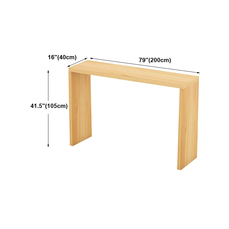 Tavolo da bar casual stile industriale marrone chiaro legno massello per negozio di tè al latte Clearhalo