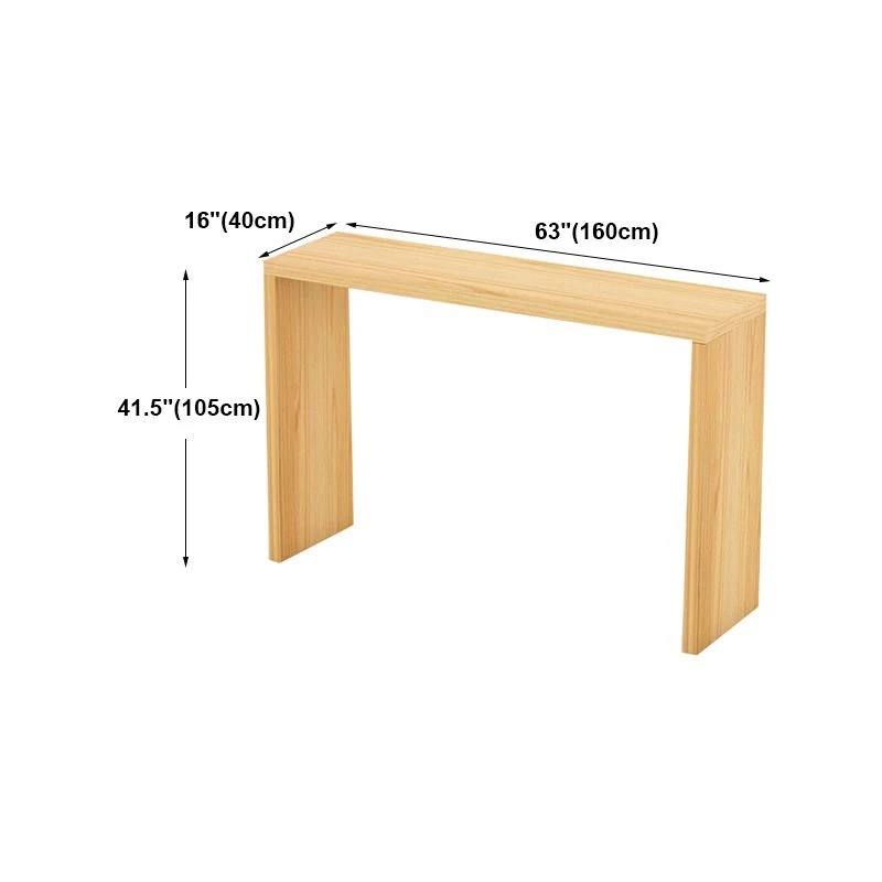 Tavolo da bar casual stile industriale marrone chiaro legno massello per negozio di tè al latte Clearhalo