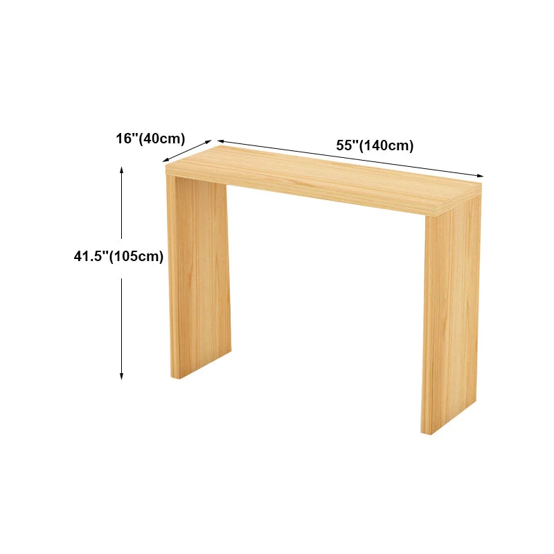 Tavolo da bar casual stile industriale marrone chiaro legno massello per negozio di tè al latte Clearhalo