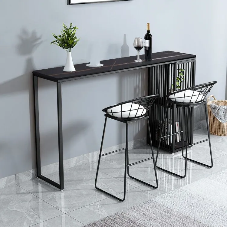 Tavolo da bar da cocktail contemporaneo pietra con tavolo rettangolare portaoggetti Clearhalo