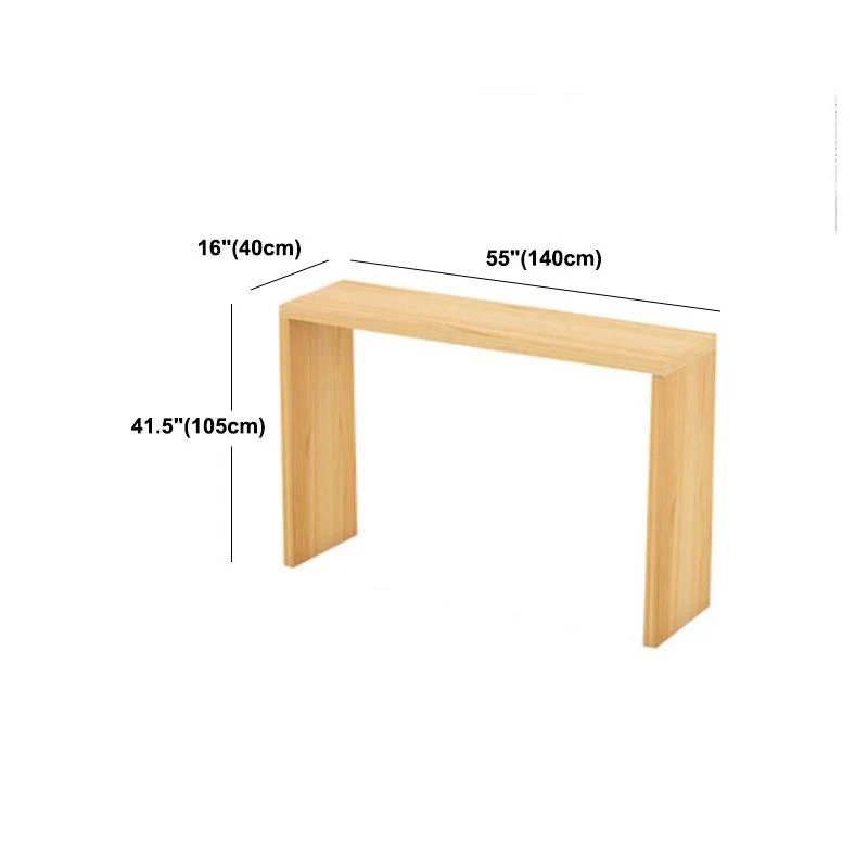 Tavolo da bar con piano legno massello Tavolo da bar semplice con doppio piedistallo legno Clearhalo