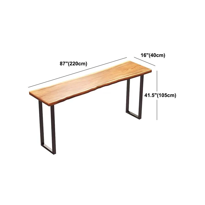 Tavolo da bar con piano legno di pino Tavolo da bar stile industriale con base slitta ferro Clearhalo