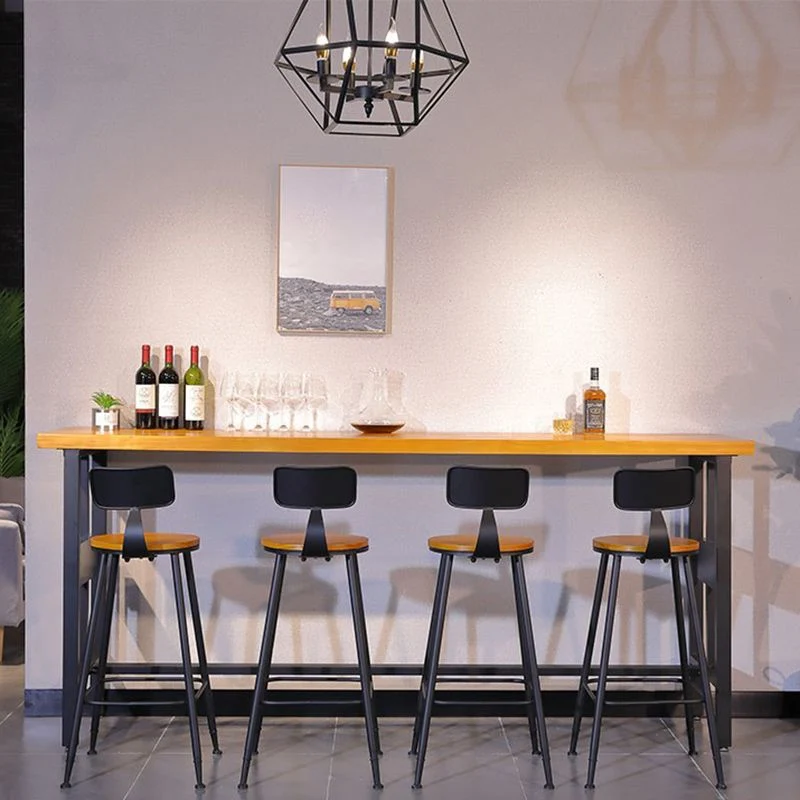 Tavolo da bar con piano legno stile industriale Tavolo da bancone da 42 pollici di altezza per caffetteria Clearhalo