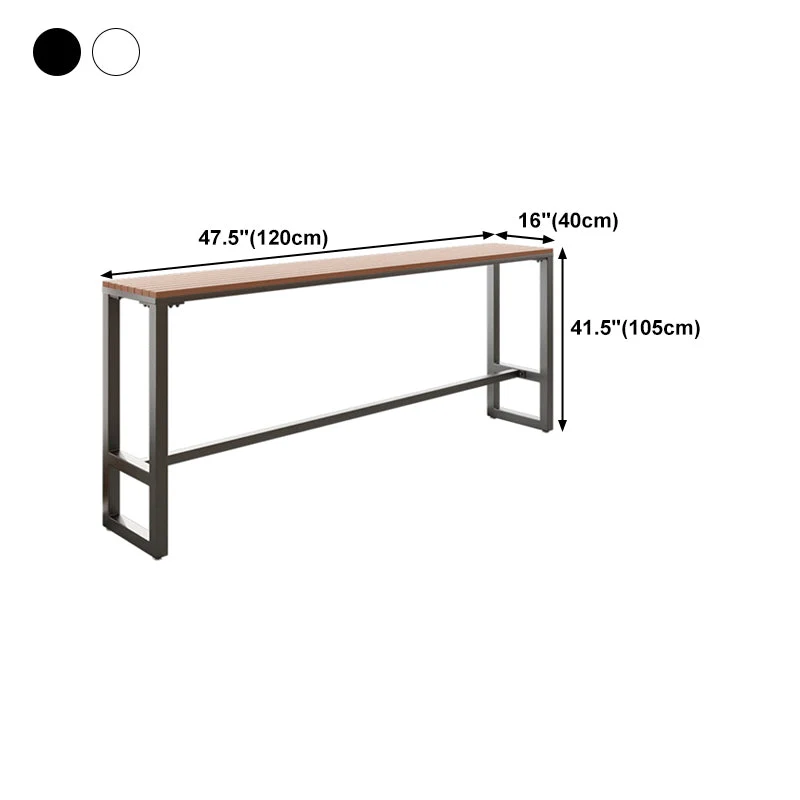 Tavolo da bar con piano legno Tavolo da pranzo da bar industriale con base cavalletto Clearhalo