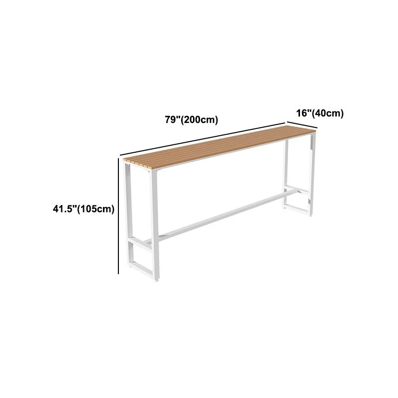 Tavolo da bar con piano legno Tavolo da bar rettangolare di lusso tradizionale con base cavalletto Clearhalo