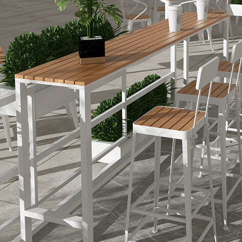 Tavolo da bar con piano legno Tavolo da bar rettangolare di lusso tradizionale con base cavalletto Clearhalo