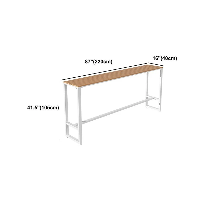 Tavolo da bar con piano legno Tavolo da bar rettangolare di lusso tradizionale con base cavalletto Clearhalo