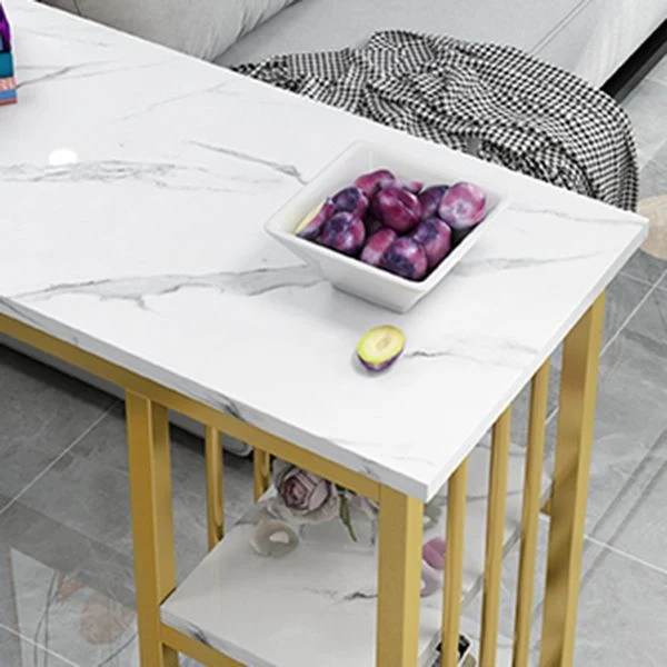Tavolo da bar con piano marmo color marmo Tavolo da bistrot stile glam da 42 pollici di altezza Clearhalo