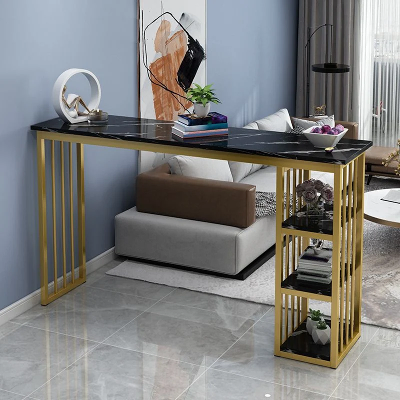 Tavolo da bar con piano marmo color marmo Tavolo da bistrot stile glam da 42 pollici di altezza Clearhalo