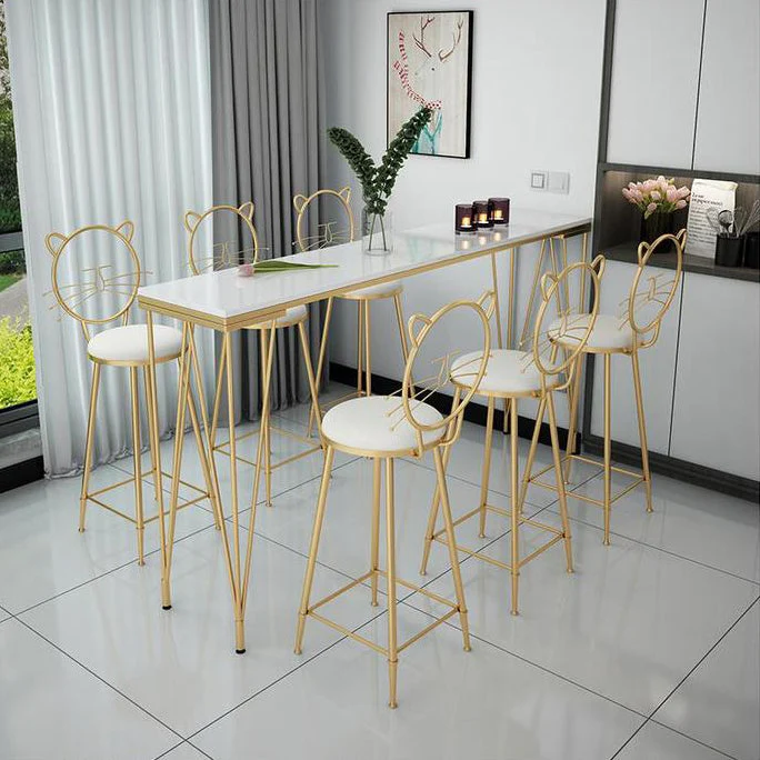 Tavolo da bar con piano pietra Tavolo da bar rettangolare di lusso tradizionale con 4 gambe Clearhalo