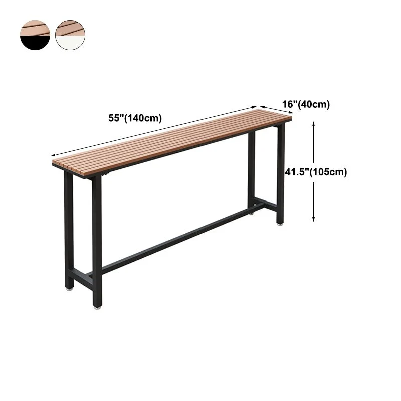 Tavolo da bar da esterno con piano legno stile industriale da 42 pollici di altezza Clearhalo