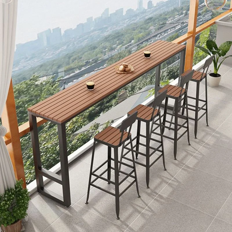 Tavolo da bar da esterno legno stile industriale con altezza da 42 pollici Clearhalo
