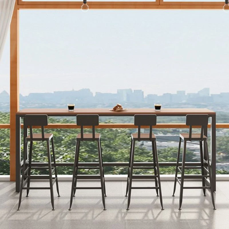 Tavolo da bar da esterno legno stile industriale con altezza da 42 pollici Clearhalo