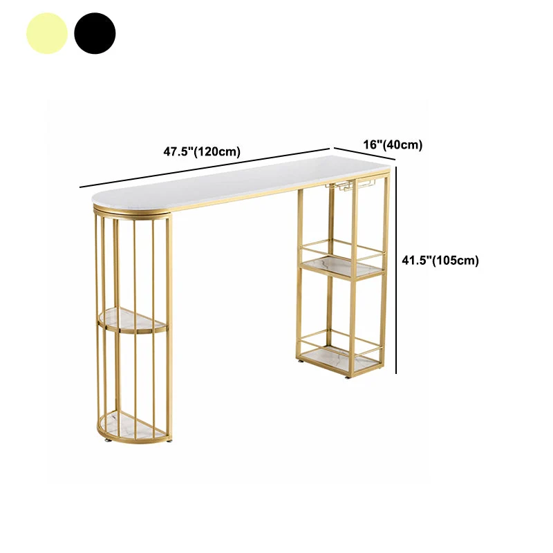 Tavolo da bar di forma irregolare pietra sinterizzata Tavolo da bar di lusso con doppio piedistallo portaoggetti Clearhalo