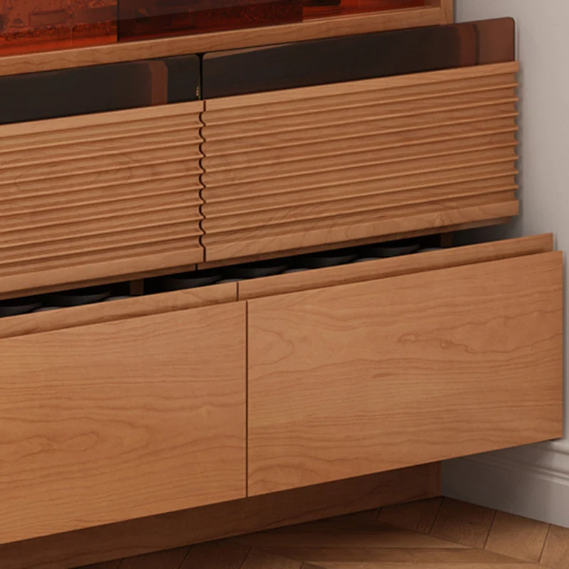 Tavolo da bar forma libera con piano pietra e base legno di pino marrone per soggiorno Clearhalo