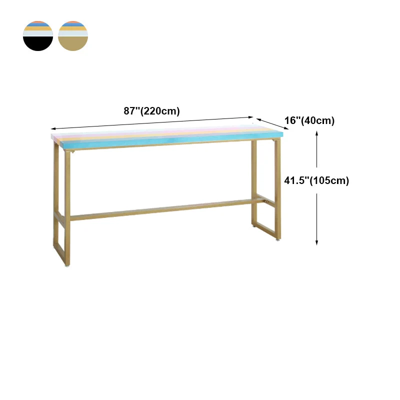 Tavolo da bar industriale legno con tavolo rettangolare su cavalletto - 42" H Clearhalo