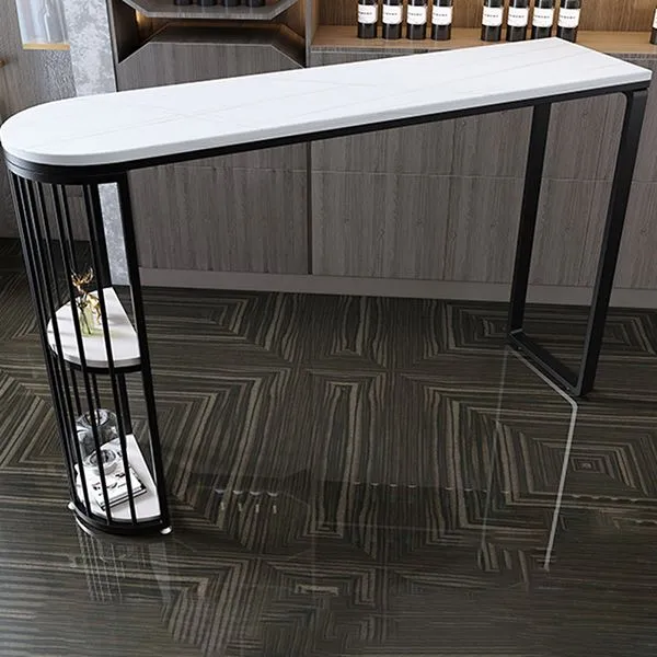 Tavolo da bar irregolare con piano pietra Tavolo da bistrò tradizionale di lusso con doppio piedistallo Clearhalo