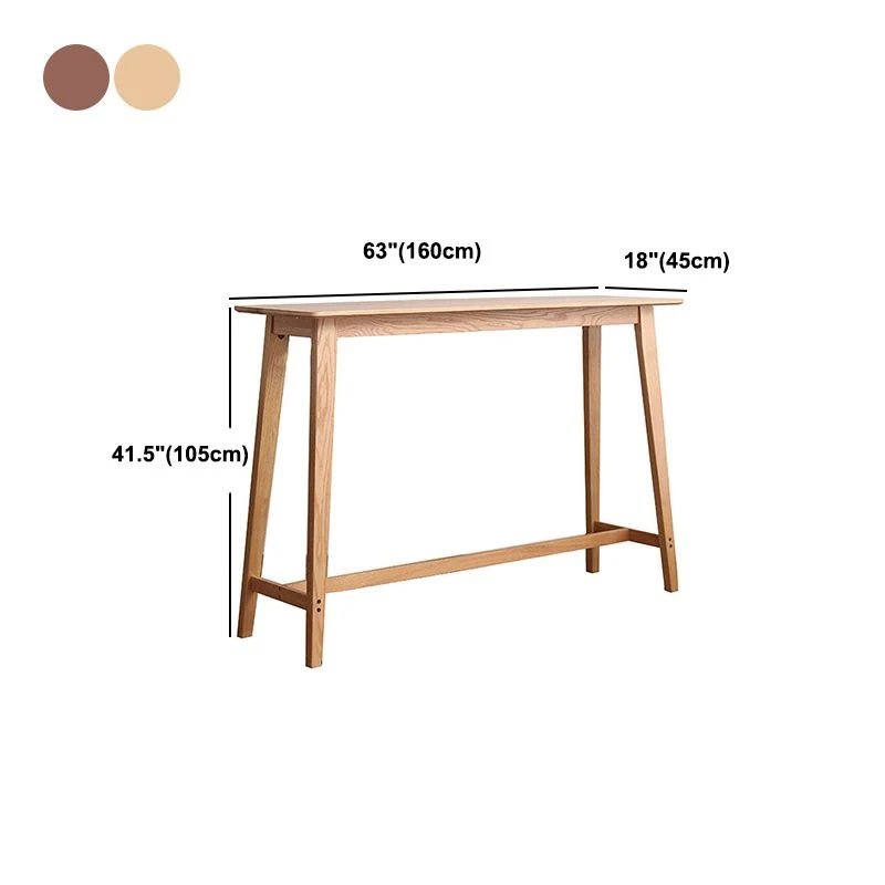 Tavolo da bar legno massello Tavolo da bar rettangolare tradizionale di lusso con base cavalletto Clearhalo