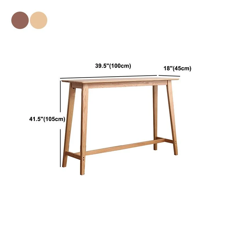 Tavolo da bar legno massello Tavolo da bar rettangolare tradizionale di lusso con base cavalletto Clearhalo