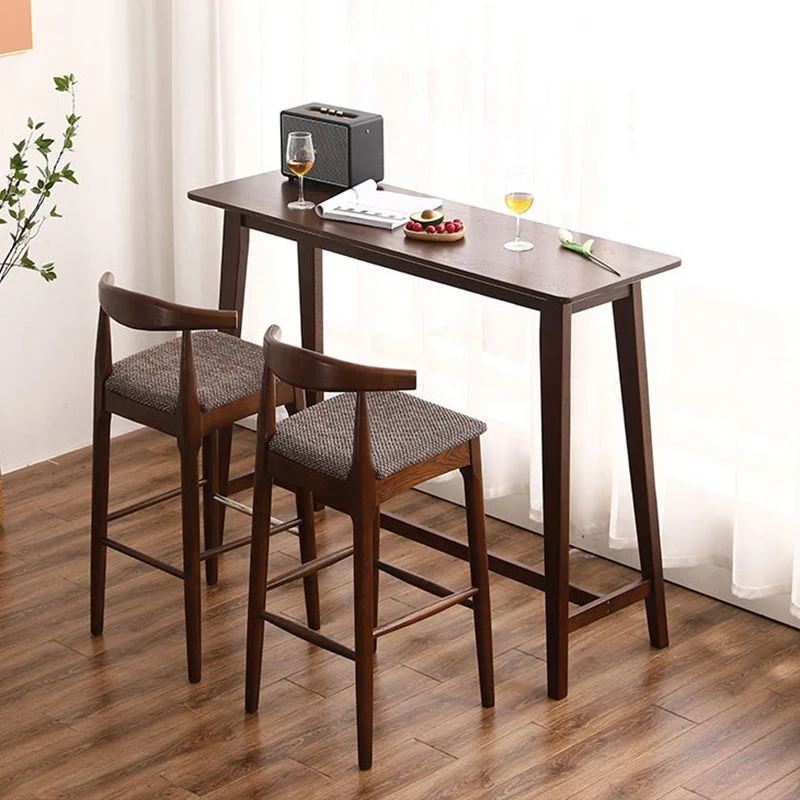 Tavolo da bar legno massello Tavolo da bar rettangolare tradizionale di lusso con base cavalletto Clearhalo