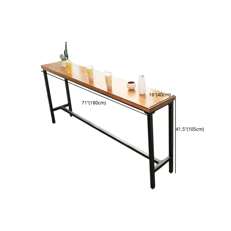 Tavolo da bar legno massello Tavolo da bar industriale con base cavalletto nero Clearhalo