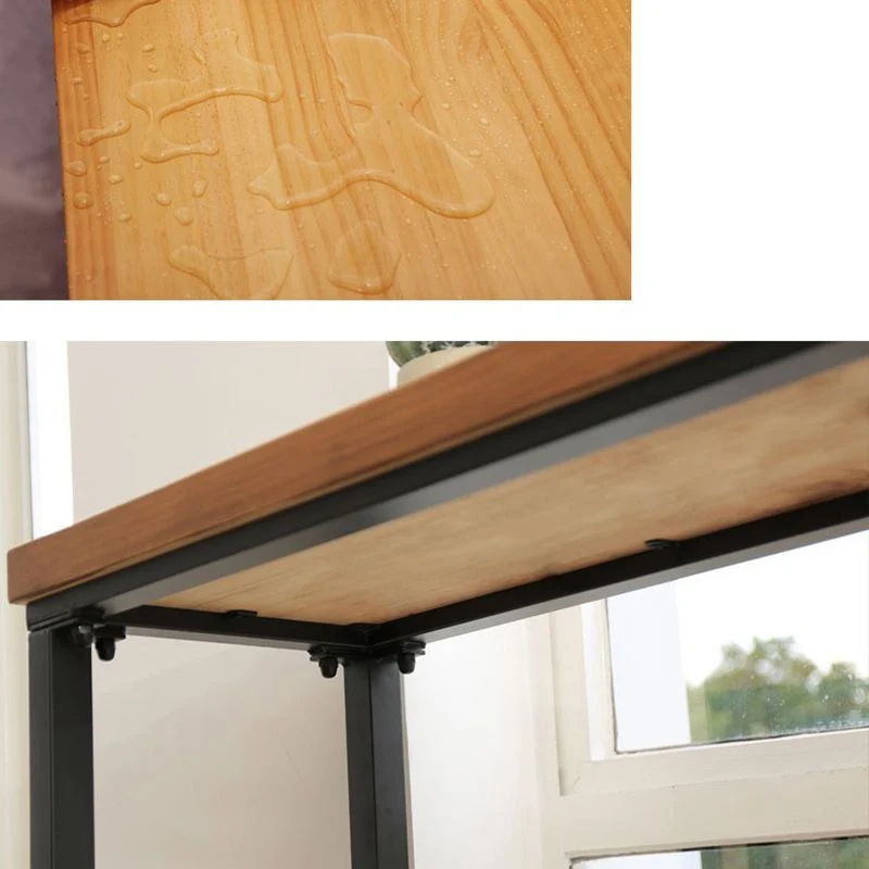 Tavolo da bar legno massello Tavolo da bar industriale con base cavalletto nero Clearhalo