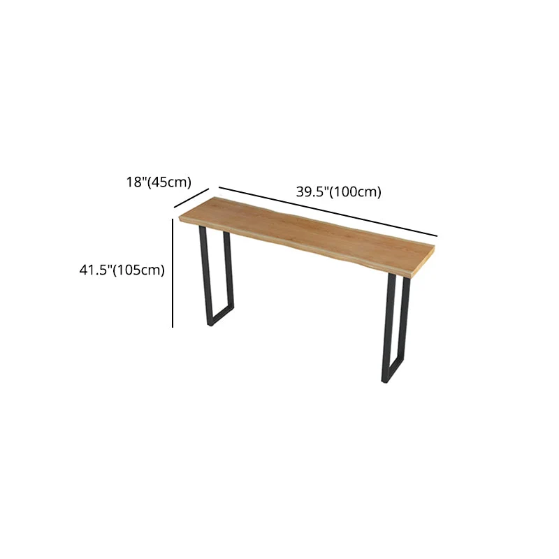 Tavolo da bar legno massello Tavolo da pranzo da bar industriale con base slitta nero Clearhalo