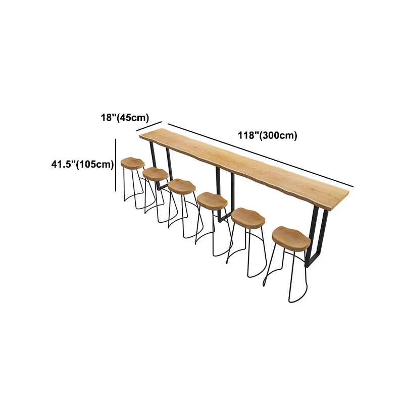 Tavolo da bar legno massello Tavolo da pranzo da bar industriale con base slitta nero Clearhalo